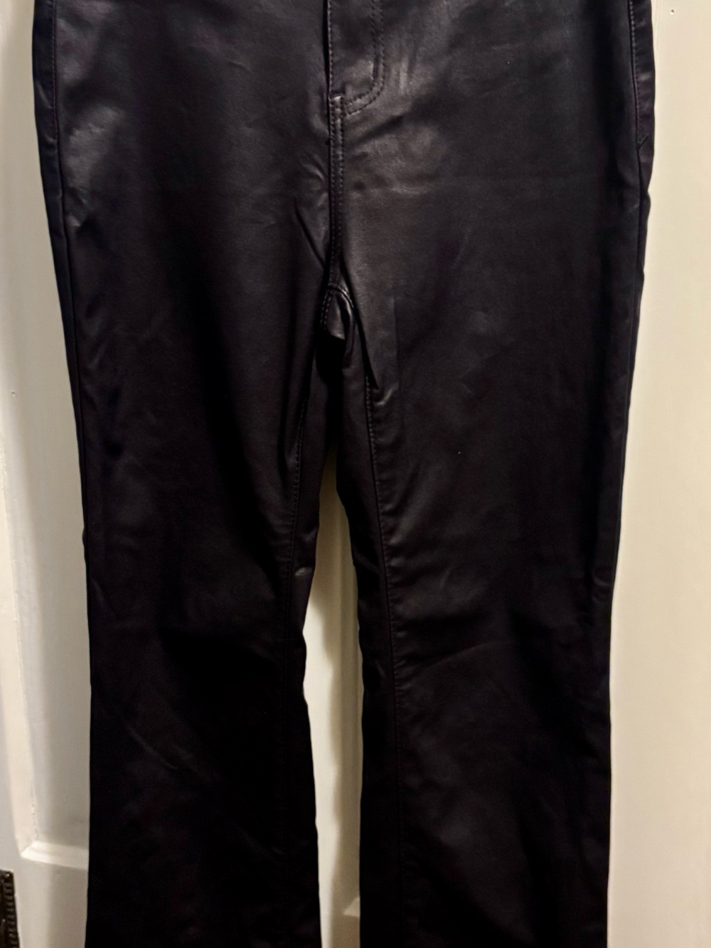 IMAN faux dark navy straight leg pants